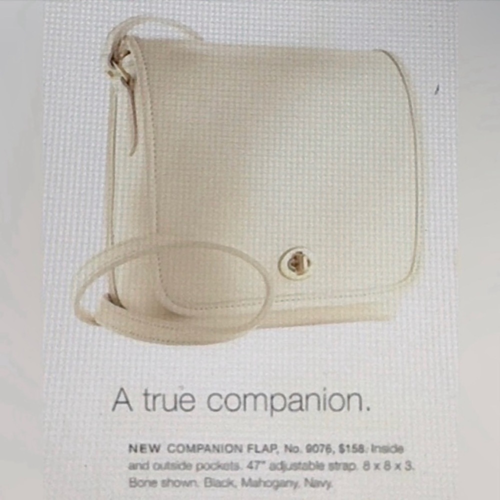 Vintage Coach Companion Flap 9076 USA Made Bone Leather Shoulder Crossbody - Picture 11 of 12